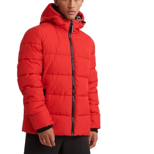 New Design Fashion Wholesale Custom Canvas Puffer <b>Jacket</b> Men Quilted Windproof Breathable Winter <b>Red</b> - Product Image 3