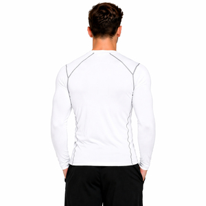 Camiseta de Compresión Premium para Entrenamiento Deportivo, Transpirable, Absorbe la Humedad, Ropa de Gimnasio, Personalizable, para Adolescentes, Diseño Sólido en la Parte Delantera - Product Image 4