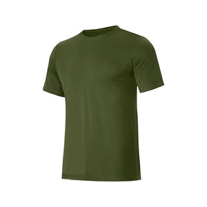 Men's Light Blue Short Sleeve O-Neck T-<b>Shirt</b> Regular Fit Solid Color Casual Knitted <b>100</b>% <b>Polyester</b> Quick Dry - Product Image 3