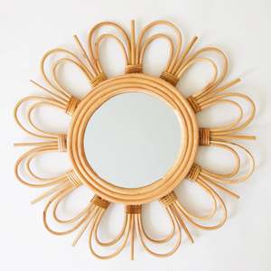 Competitive Price Customizable logo Best Seller Wall <b>Mirrors</b> Environmentally Friendly Rattan Luxury Wall-mounted <b>Mirror</b> - Product Image 2