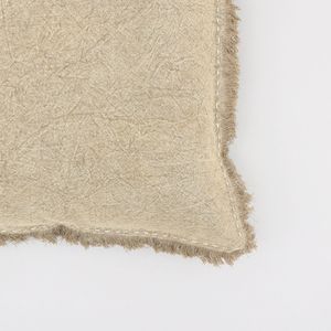 Cuscino Decorativo 22X22 in Lino Stonewashed con Bordi Lavorati a Mano e Frange, Elegante e di Stile - Product Image 2