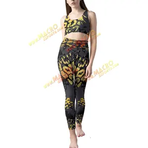 Fabricante Novo Design Mulheres Activewear Terno Esporte Moda Bra Yoga Sem Costura e Sem Costura Leggings Apertadas Calças de Ioga Por Atacado