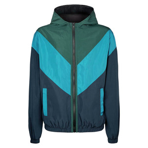 Chaqueta cortavientos con capucha para hombre, con bloques de color, cierre de cremallera, resistente al agua, para exteriores, con logotipo personalizado, softshell, para todas las estaciones. - Product Image 5