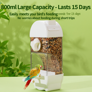 Comedero Automático para Pájaros, Dispensador de Comida para Loros sin Desorden, Cajón de Acrílico para Cáscara, Accesorio para Jaula de Periquitos, Perrositos, Cacatúas y Agapornis - Product Image 4