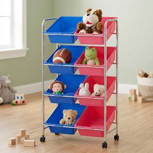 Meuble de rangement moderne en PP à 8 compartiments, grande capacité, gain de place, pour chambre d'enfant - Product Image 1