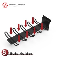 Étui pour batte de baseball Swift Brands argent/noir pour revêtement en poudre, pour affichage mural en magasin, options personnalisables
