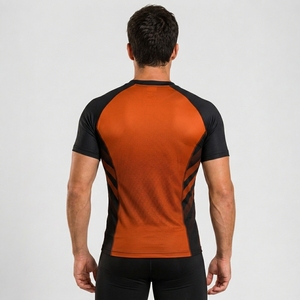 Heat Transfer Printing Short Sleeve <b>Mens</b> Quick Dry Underwear <b>Compression</b> Rush Guard for Workout 2026 Custom Sports Gym OEM - Product Image 2