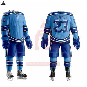 Uniforme de hockey sur glace de haute qualité, nouveau style, broderie personnalisée, différents designs / fabricants professionnels d'uniformes de hockey sur glace - Product Image 6