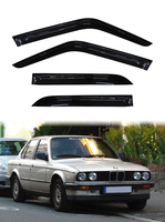 BMW Série 3 E30 1984-1991 Pare-soleil transparent noir en PMMA acrylique GCS 4 pièces pour fenêtres de voiture, protection et décoration
