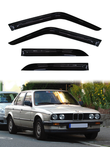 BMW Série 3 E30 1984-1991 Pare-soleil transparent en acrylique noir Slimline GCS 4 pièces Protection des vitres de voiture Bande adhésive 3M Taïwan - Product Image 2