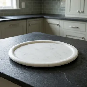 Rectangular <b>Marble</b> Storage Tray Minimalist Design Tabletop Accessory For Bathroom Indoor Use Durable - Product Image 5
