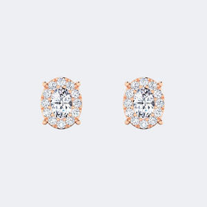 Boucles d'oreilles ovales serties de pierres de 1,30 carat au total - Product Image 3
