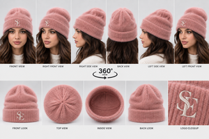 Premium Fluffy Mohair Style Knit <b>Beanie</b> Soft Warm Winter <b>Hat</b> Custom Embroidered Logo <b>Slouch</b> Fit Streetwear Fashion OEM ODM Bulk - Product Image 4