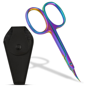 Rainbow Plated Nail <b>Trimmer</b> & Carry Pouch Durable Stainless Steel Beauty Tool for Salon Aesthetic Results Manicure Nail Scissors - Product Image 1