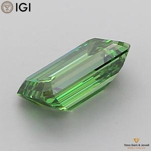 เพชร CVD ที่ได้รับการรับรองจาก IGI น้ำหนัก 1.50 กะรัต สีเขียวแฟนซีสดใส ความสะอาดระดับ VVS2 ทรงมรกต สำหรับแหวนโอกาสพิเศษ - Product Image 4