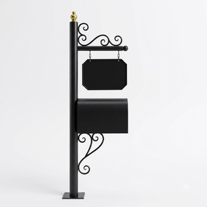 Modern Luxury Wrought Iron Wall Mounted Custom Waterproof Rust Resistant Outdoor Villa Decorative Mailbox <b>Letter</b> <b>Box</b> Address - Product Image 1