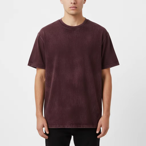 T-shirts formels en coton 100% à coupe classique, couleur personnalisée, lavage à l'acide, nouvelle mode, taille adulte, manches courtes - Product Image 1