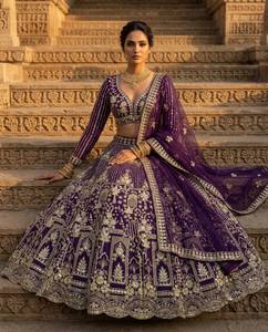Vestido de Fiesta Morado de Boda y Graduación, Lehenga Choli Indio Elástico Antra Lifestyle, Hecho con Materiales Reciclados, Venta al por Mayor - Product Image 6