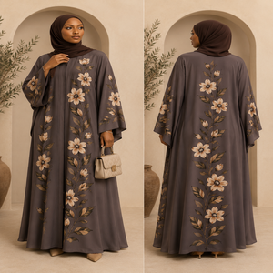 African Luxury Black Modest Wear Ethopian <b>Abaya</b> Premium Arabic Style <b>Abaya</b> Saudi Style Black <b>Abaya</b> Hajj Wear <b>Abaya</b> - Product Image 2