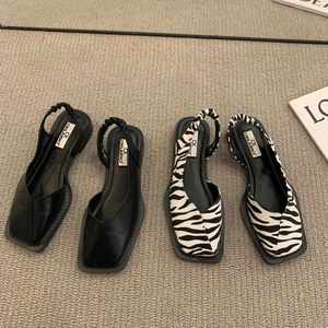 Women's Square Solid Color Sandals Summer New Model Fashionable French Korean Ultra-Feminine Flat Roman <b>Shoes</b> Waterproof - Product Image 5