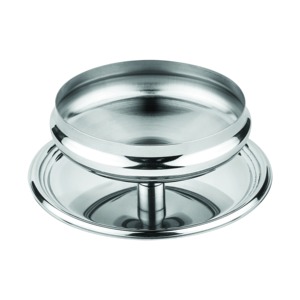 ฐานวางเค้กโลหะทรงกลมสีเงินพร้อมฐานไม้สำหรับจัดแสดงขนมหวาน - Product Image 6