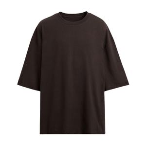Camiseta de Manga Corta Casual para Hombre, Talla Grande, Bordada, Transpirable, con Logotipo Personalizable en la Parte Delantera, Color Marrón, 220 g/m², 100% Algodón - Product Image 1