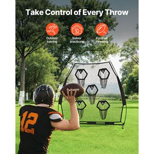 Rete da Allenamento per Calcio 7 x 7 piedi, Senza Nodi, con 5 Tasche Bersaglio e Cinghie per Uso in Partita - Product Image 2