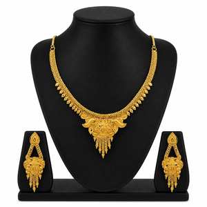 Wholesale 14K 18K 24K Dye Gold Traditional Design Jewelry Set Forming Short Necklaces Brass Middle East Gold Fashion Jewelry Set - Product Image 1