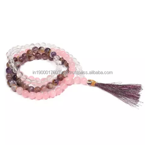 ขายส่งหินธรรมชาติคริสตัลรักษาด้วยพลอยตาเสือ8มิลลิเมตรเครื่องประดับลูกปัด108อาเกตลูกปัด JAP Mala - Product Image 6