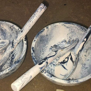 ชุดชามเรซิ่นทำมือพร้อมช้อน สีพรีเมียม งานฝีมืออินเดีย งาน DIY คุณภาพสูง - Product Image 2