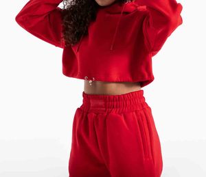FONILBEST SPORTS WEARS Conjunto Deportivo para Mujer, Color Rojo, con Capucha, Poliéster/Algodón, Transpirable, Manga Larga, Color Sólido, Casual, con Cordón Ajustable - Product Image 2