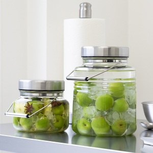 MC <b>Container</b> 1-4L Japanese Glassware for Making Fruit <b>Wine</b> and Pickled Vegetables Silver Stainless Steel Lid Easy to Clean - Product Image 5