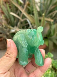 Hand Carved Green Aventurine <b>Elephant</b> Figurine Natural Crystal Home Decor OEM ODM Wholesale Supplier - Product Image 3