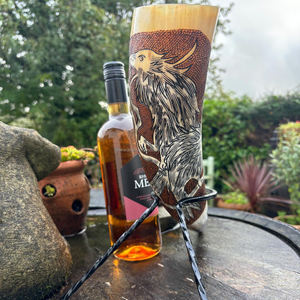 CORNE À BOIRE VIKING AVEC SUPPORT EN FER COFFRE ALIMENTAIRE TOTAL AUCUNE FUITE FAIT À LA MAIN NATUREL Par Falak World Export - Product Image 6