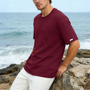 Camiseta de Manga Corta para Hombre, Cuello Redondo, 100% Algodón, Ecológica, de Secado Rápido, Estilo Holgado, Hombros Caídos, Alta Calidad, Venta al Por Mayor - Product Image 4