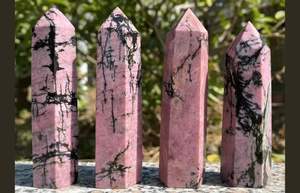 Obelisco de Rodonita Natural, Punta de Torre, Cristal Curativo al por Mayor, Piedra Preciosa, Obeliscos de Punta de Torre de Rodonita de Aameena Agate - Product Image 2