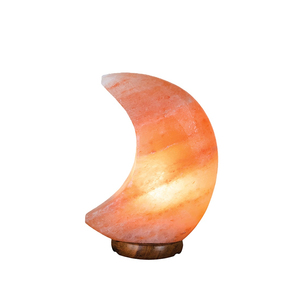 Lámpara de Sal del Himalaya de Media Luna con Base de Madera Ecológica 2025, Personalizable, OEM, Fácil de Usar, Diseño Tallado a Mano, Venta al Por Mayor - Product Image 6