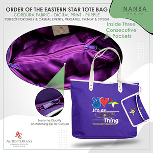 Sac fourre-tout violet « C'est une chose OES, tu ne comprendrais pas » |   Sac fourre-tout imperméable violet personnalisé Eastern Star - Product Image 5