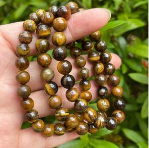 Natural Tiger Eye <b>Bracelet</b> Brown Tiger Eye <b>Beaded</b> <b>Bracelet</b> For Healing Reiki Energy Jewelry Wholesale 8mm - Product Image 5
