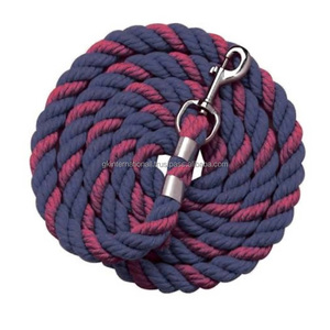 Cuerda de plomo de caballo de algodón cómoda hecha a medida de dos tonos con hardware variante de níquel o latón - Product Image 4