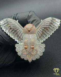 Pendentif Aigle Iced Out avec accents en argent 925, breloque oiseau de luxe en moissanite style Hip Hop pour hommes, bijoux en moissanite de qualité supérieure - Product Image 4