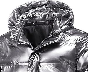 Chaqueta Acolchada de Poliéster Impermeable y Transpirable para Hombre, con Cremallera Frontal, Diseño OEM Personalizado, Recubierta, Delgada, con Burbujas, Resistente al Viento y Acabado Brillante - Product Image 5