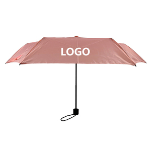 Sombrilla de Viaje Manual Moderna, Ultraligera, de Tres Pliegues, con 6 Varillas, de Tela Pongee, para Sol y Lluvia - Product Image 1