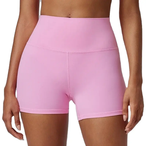 Shorts de yoga décontractés pour femmes, taille mi-haute, respirants, pour l'entraînement et le fitness, effet push-up, personnalisables avec logo, sans coutures, couleur unie – Ventes Flash - Product Image 1