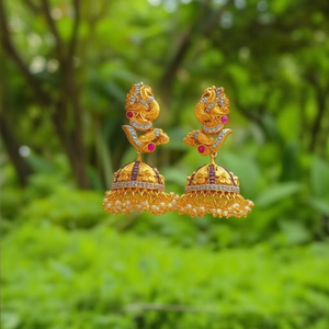 Gold Replica Jhumka Fashion Earrings - Product Image 3