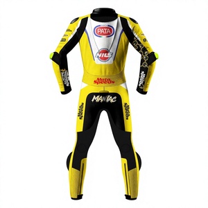ชุดแข่งรถ Andrea Iannone WSBK สีเหลือง Rucati 1 ชิ้น ชุดแข่งรถมอเตอร์ไซค์หนังวัว/หนังจิงโจ้ สำหรับขี่/แข่งรถบนสนาม/จั๊มสูทหนัง CE - Product Image 2