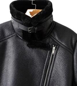 Chaqueta de Motero Negra para Hombre, Cuello Camisero, Forro de Piel Sintética, Chaqueta de Invierno de Cuero PU - Product Image 3