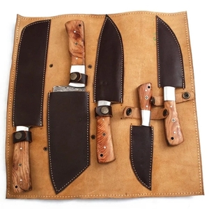 Juego de Cuchillos de Chef Profesionales Hechos a Mano, 3 Piezas, Acero Inoxidable, Mango de Madera, Utensilios de Cocina Ecológicos - Product Image 4