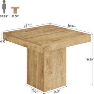 <b>Square</b> <b>Kitchen</b> Dining <b>Table</b> with Farmhouse Style Coffee <b>Table</b> Only - Product Image 6