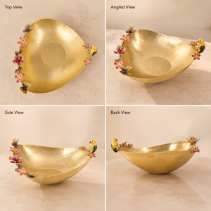 Frutero de Metal Dorado con Diseño de Pájaro Martillado, Elegante Centro de Mesa Floral Decorativo para el Hogar y Regalos de Lujo - Product Image 6